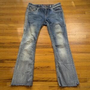 Rock Revival Betty Low Rise Boot Stretch Raw Hem Jeans - Size 28